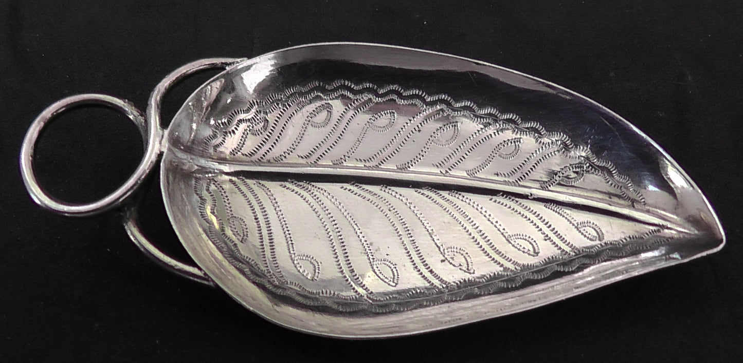 Solid Silver Leaf Caddy Spoon - Levi & Salaman Dates 1916
