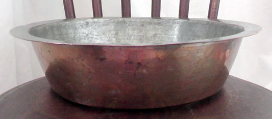 Large Copper Tinned Dish Diameter 29cm