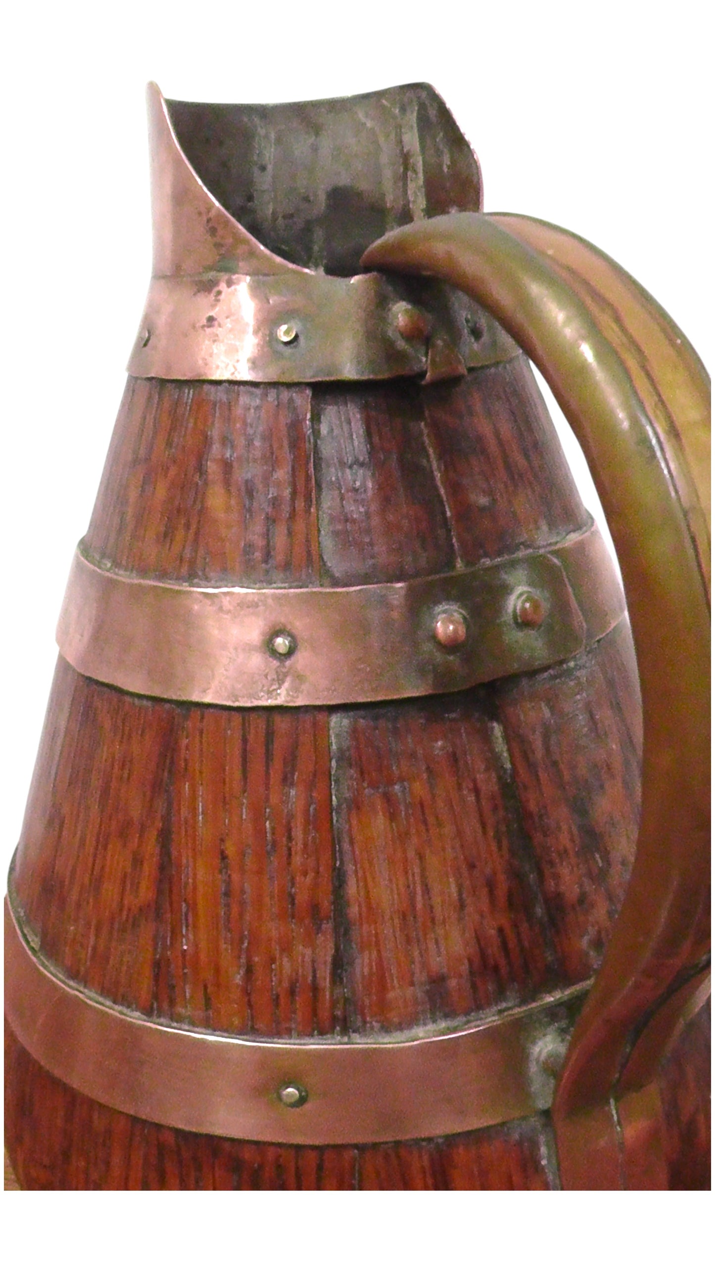 Antique French Coopered Cider Jug (28cm Tall)