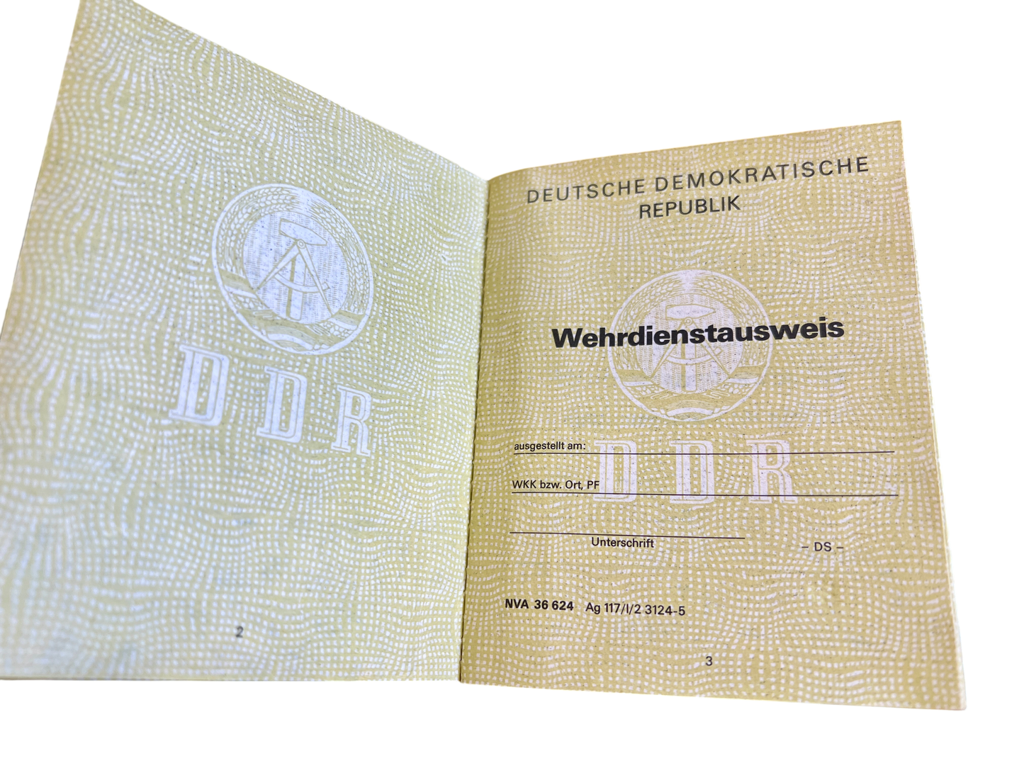 Cold War Era Blank/Un-issued East German NVA ID Card and Dog Tags