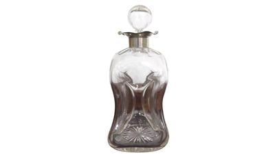 Silver Collared Waisted Four Column Glug Glug Decanter dates Chester 1899