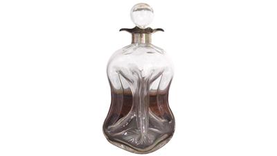 Silver Collared Waisted Four Column Glug Glug Decanter dates Chester 1899