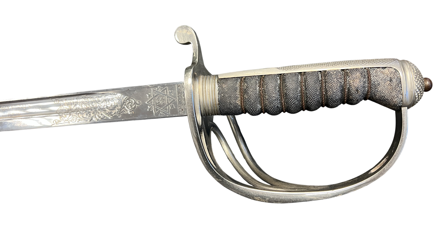 Rare 1956 Wilkinson British QEII Pattern 1821 RASC Officer's Sword - Cyprus Emergency (42 Coy)