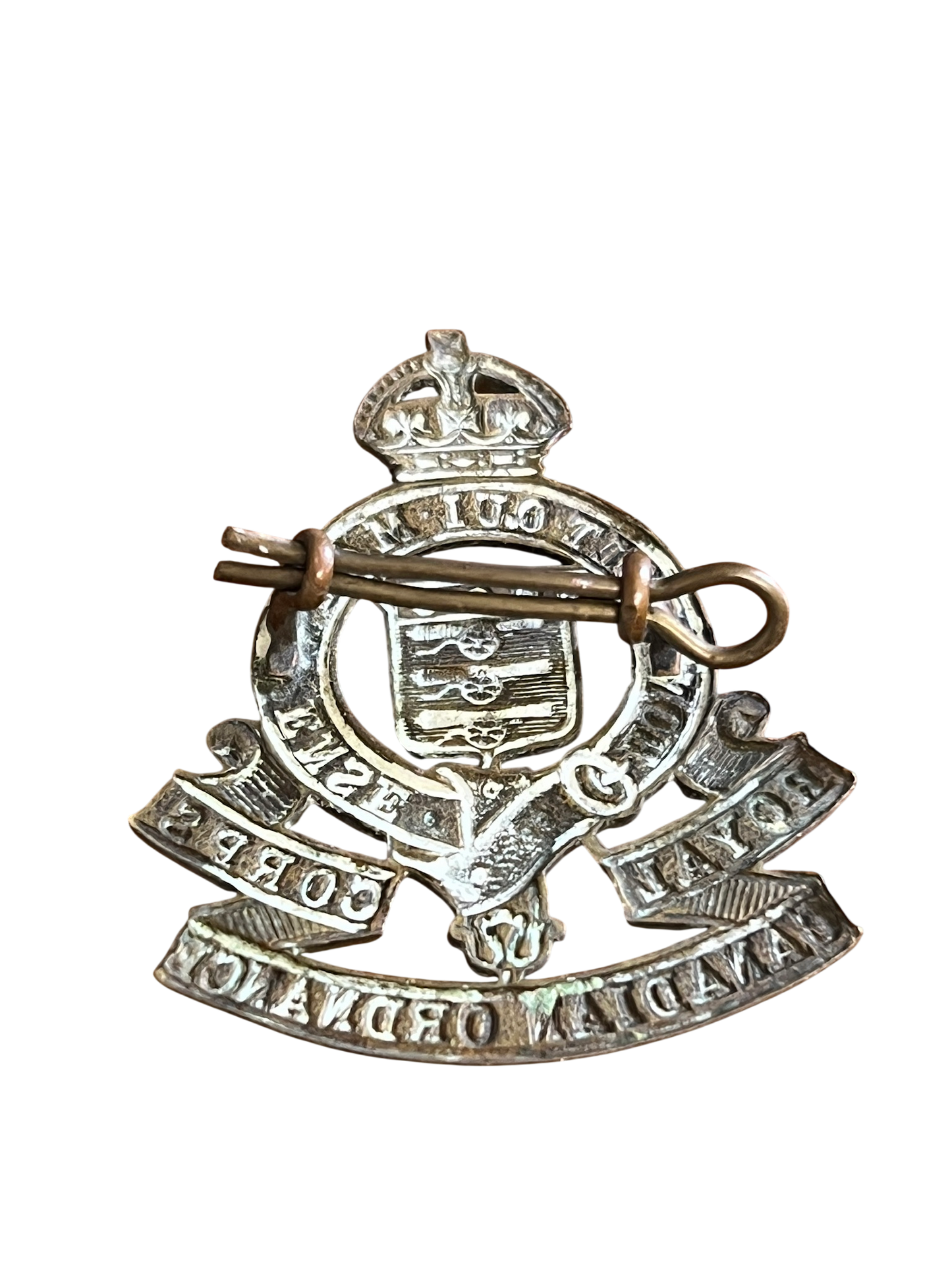 WWII-Era Royal Canadian Ordnance Corps (RCOC) Other Ranks Brass Cap Badge