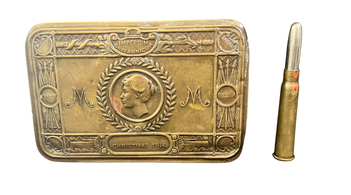 WW1 1914 Princess Mary Christmas Gift Tin & Original Bullet Pencil
