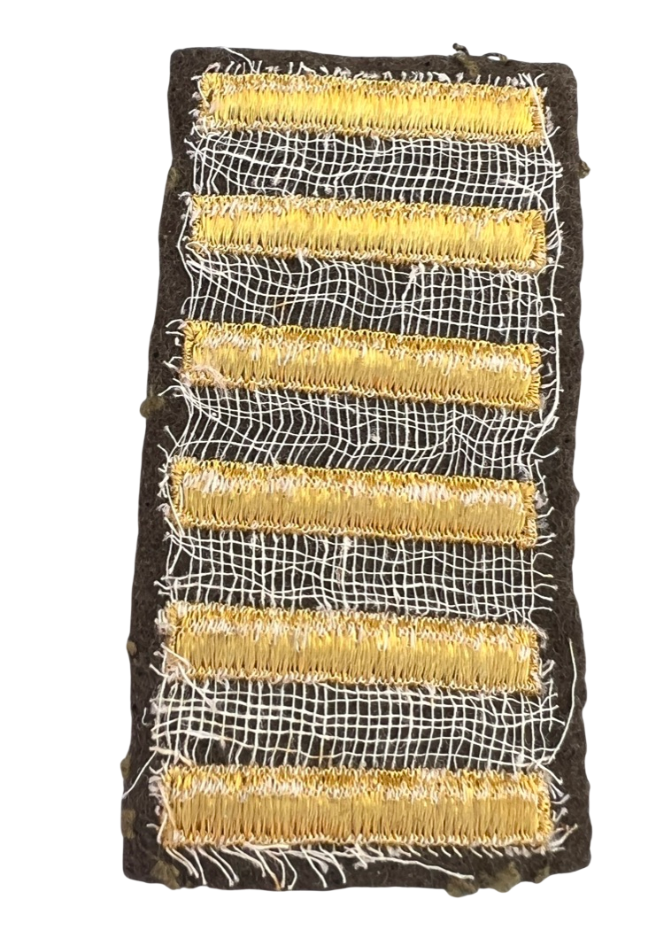Original WWII US Army Overseas Service Stripes Patch - 6 Bars (3 Years Service)