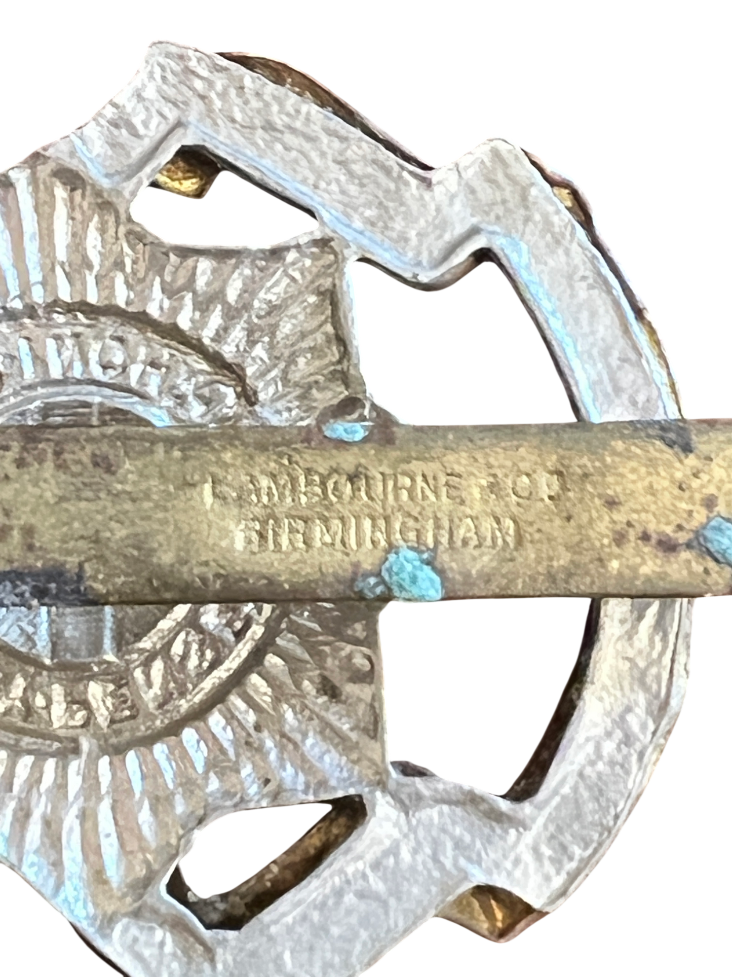 WWI Royal Sussex Regiment Cap Badge - Rare LAMBOURNE & CO BIRMINGHAM Stamped