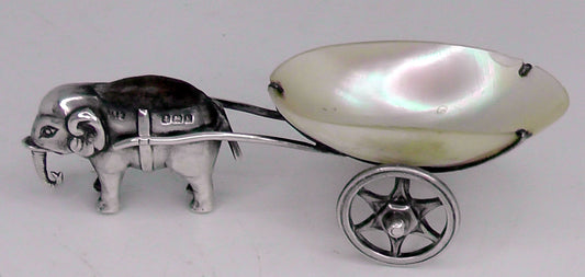 Antique Rare Solid Silver Elephant & Cart Pin Cushion by Adie & Lovekin 1909
