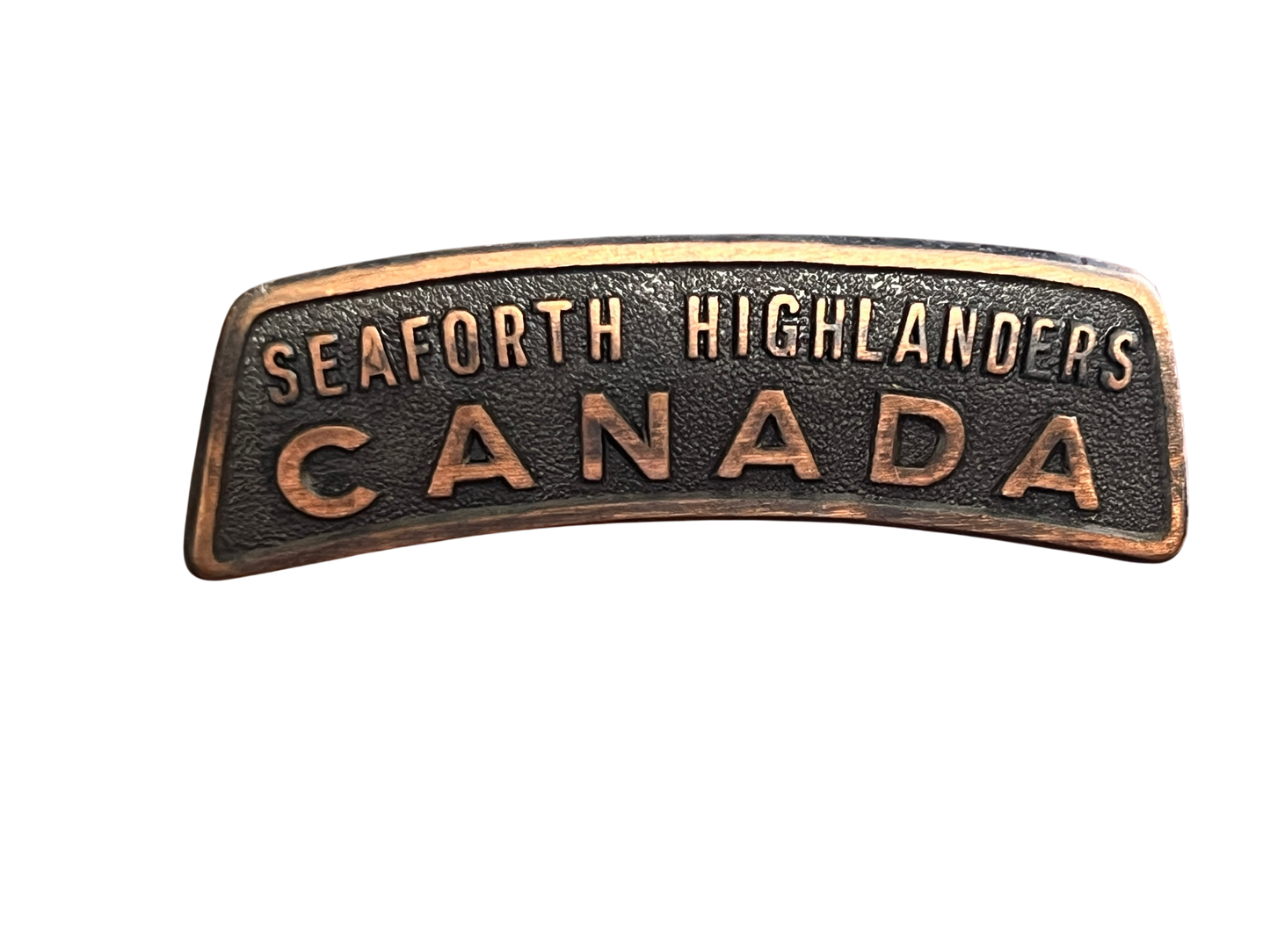 WW1/WW2 Seaforth Highlanders of Canada Brass Shoulder Title Badge