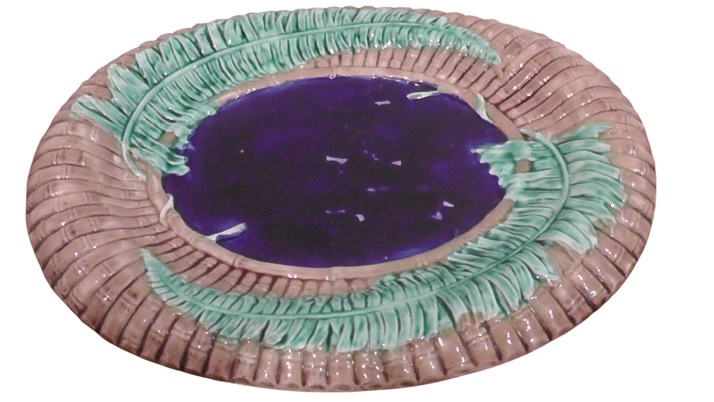 Antique Late Victoria Majolica Platter by Wardle & Co