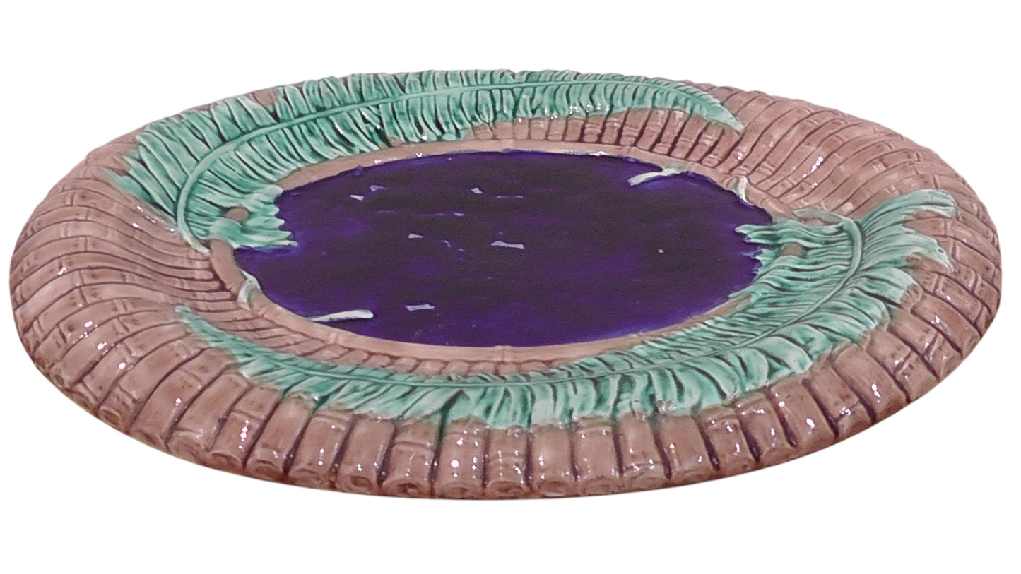 Antique Late Victoria Majolica Platter by Wardle & Co