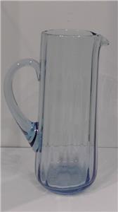 Vintage Ribbed Blue Glass Jug