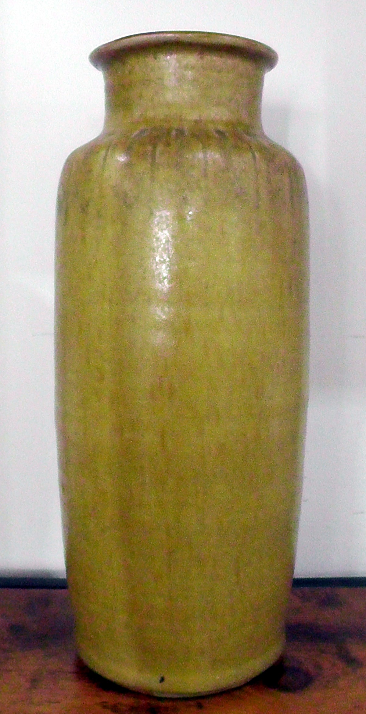 Very Large Doulton Stoneware Hare's Foot glazed vase - Cream/Beige - Joseph Mott