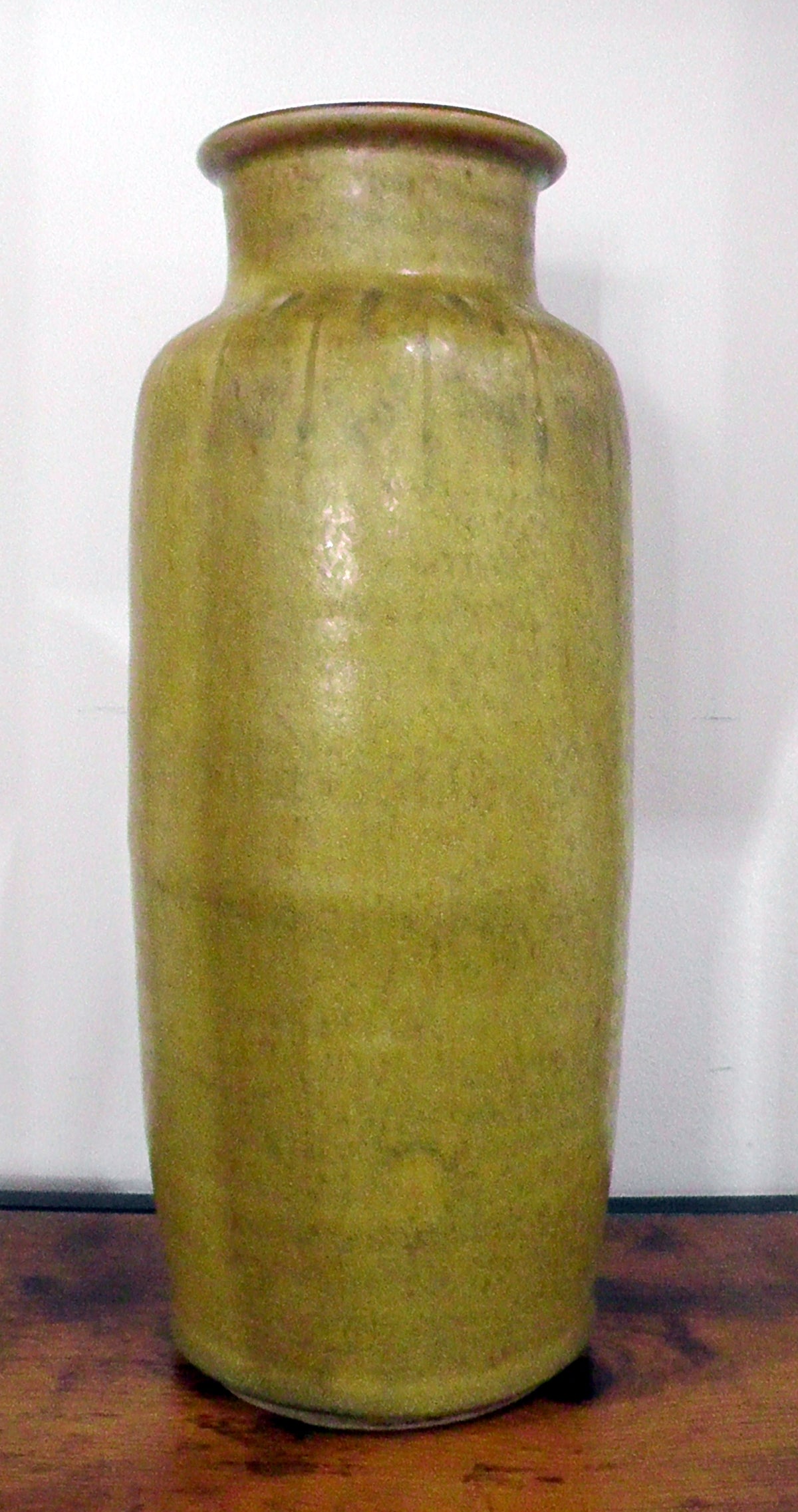 Very Large Doulton Stoneware Hare's Foot glazed vase - Cream/Beige - Joseph Mott