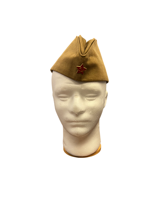 Vintage Cold War Era Soviet Army Pilotka Side Cap
