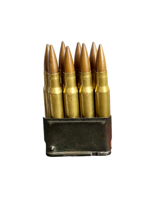 M1 Garand Enbloc Clip w/ 8 inert .30-06 Springfield Rounds