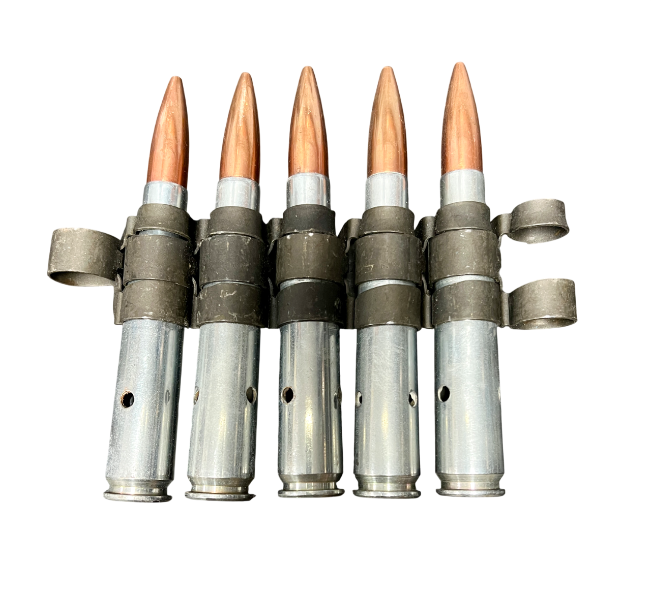 5 x Inert .50 Cal Drill Rounds on link