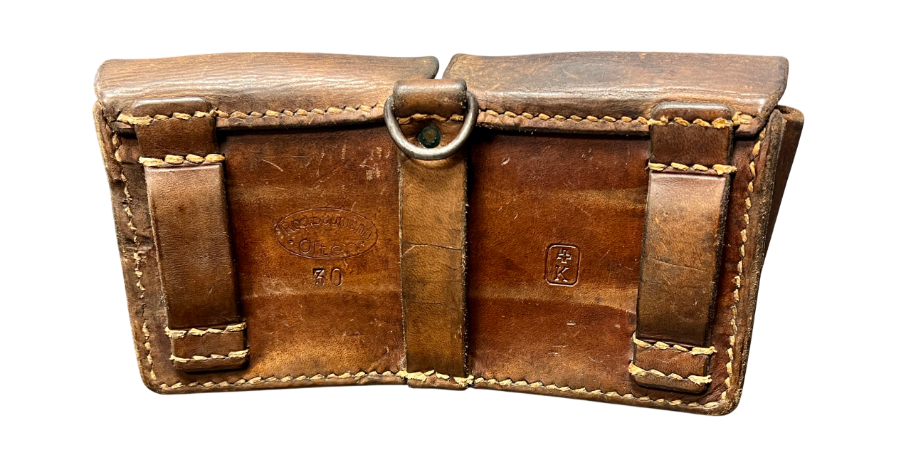 Interwar Dated Swiss Military Leather Ammunition Pouches