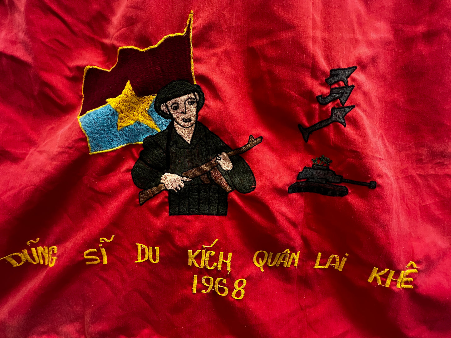 Vietnam War National Liberation Front (NLF) Embroidered Commemorative Battle Banner - 1968