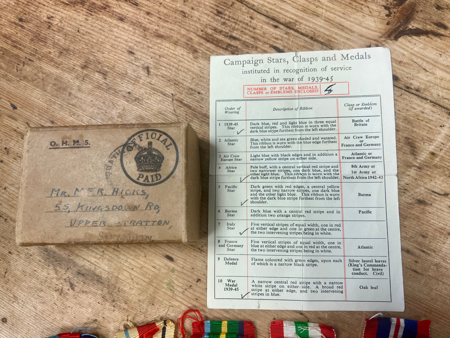 Original Boxed WW2 5 Medal Group - Royal Navy