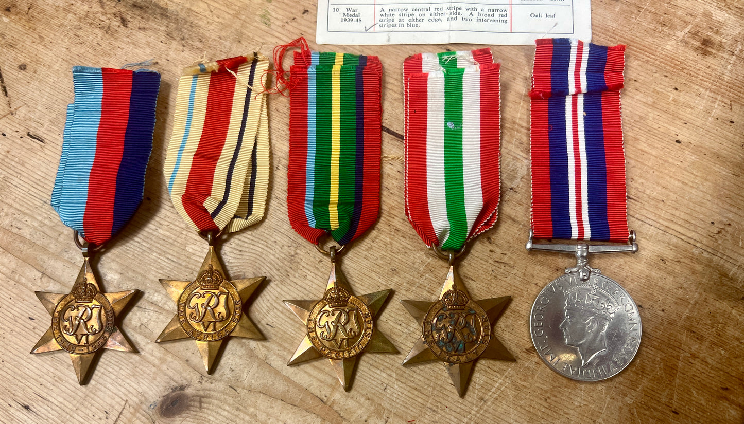 Original Boxed WW2 5 Medal Group - Royal Navy