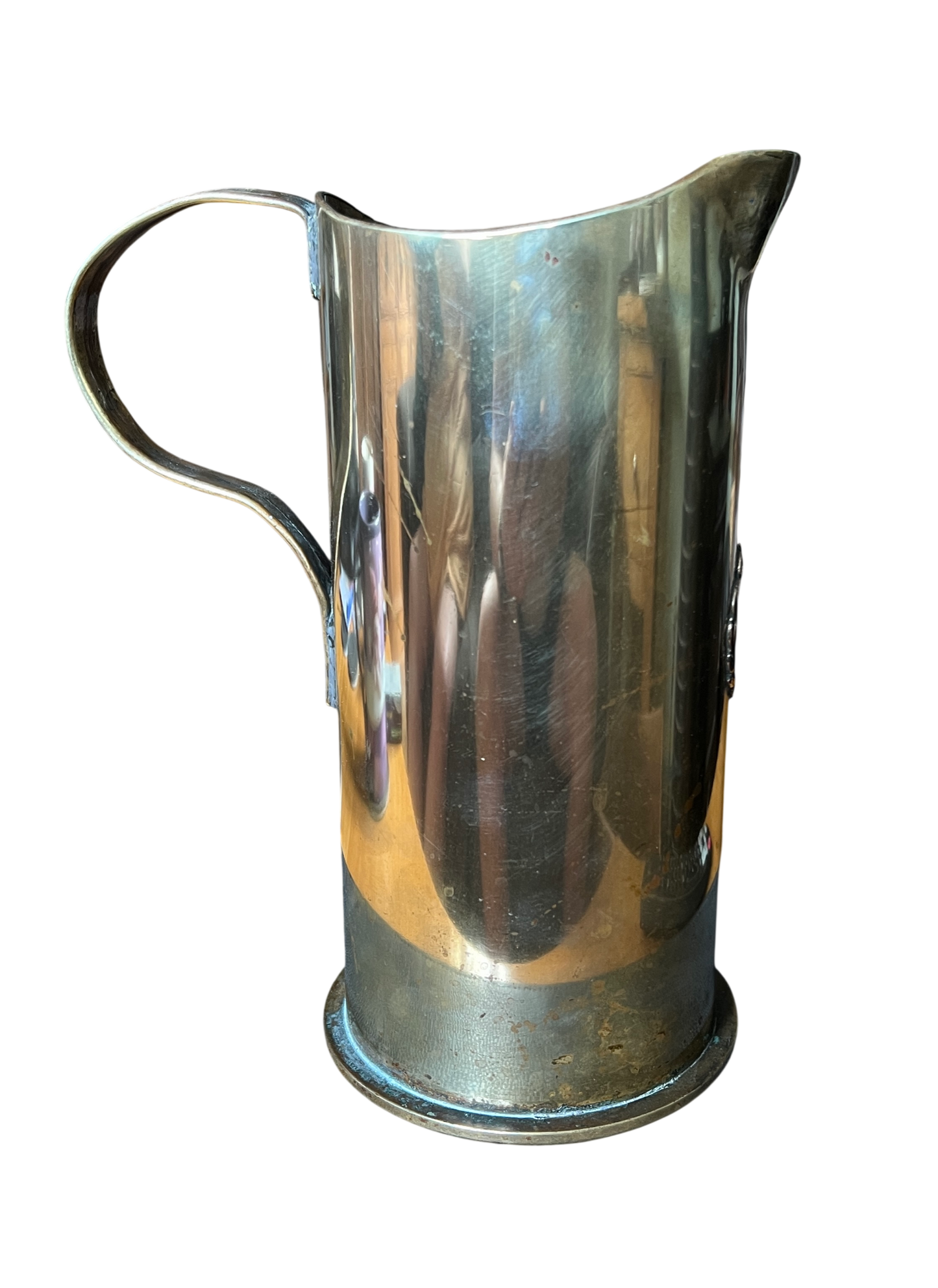 Large WW1 German 10.5cm leFH 16 Trench Art Jug/Pitcher with Royal Flying Corps (RFC) Badge