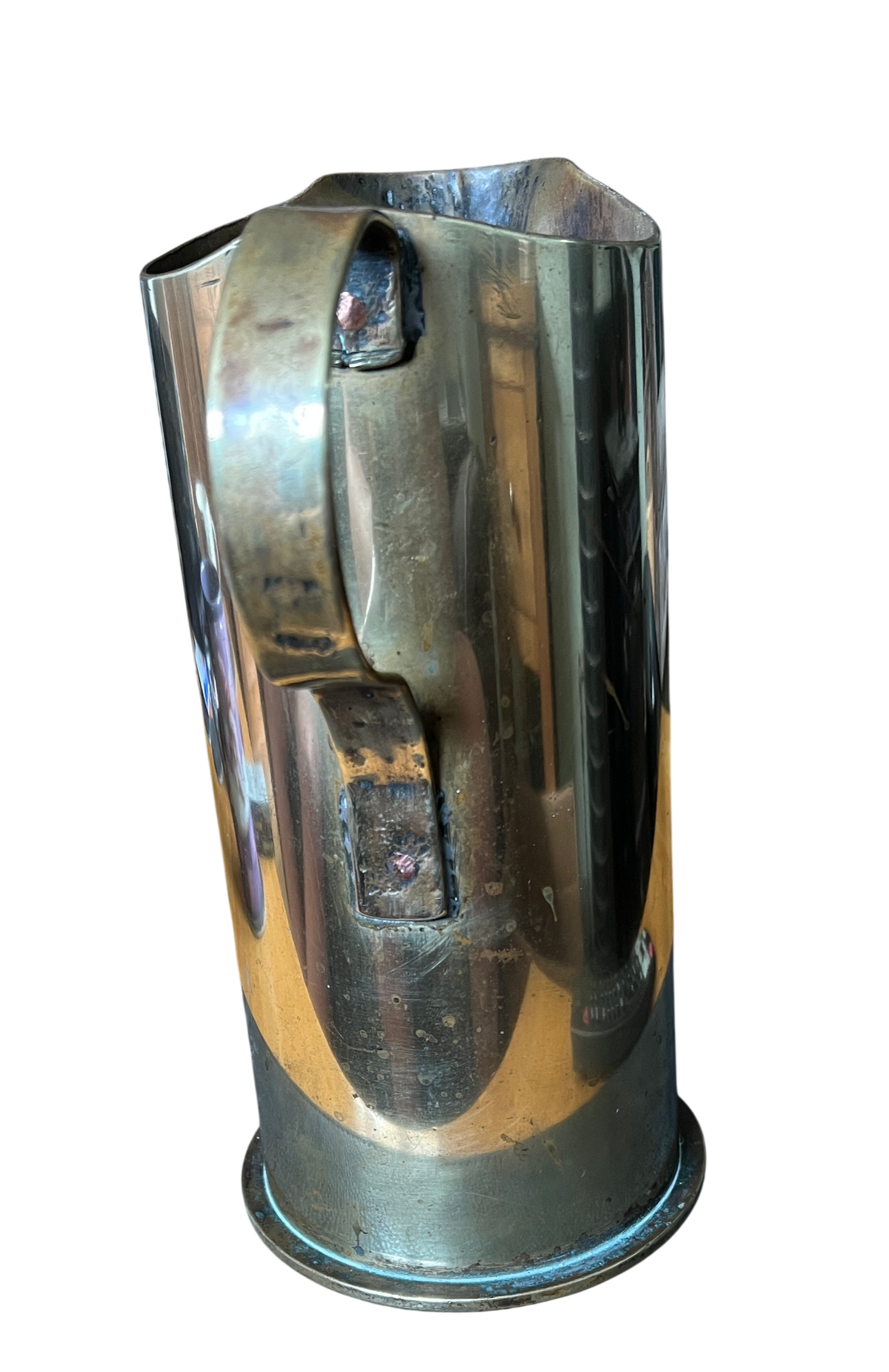 Large WW1 German 10.5cm leFH 16 Trench Art Jug/Pitcher with Royal Flying Corps (RFC) Badge