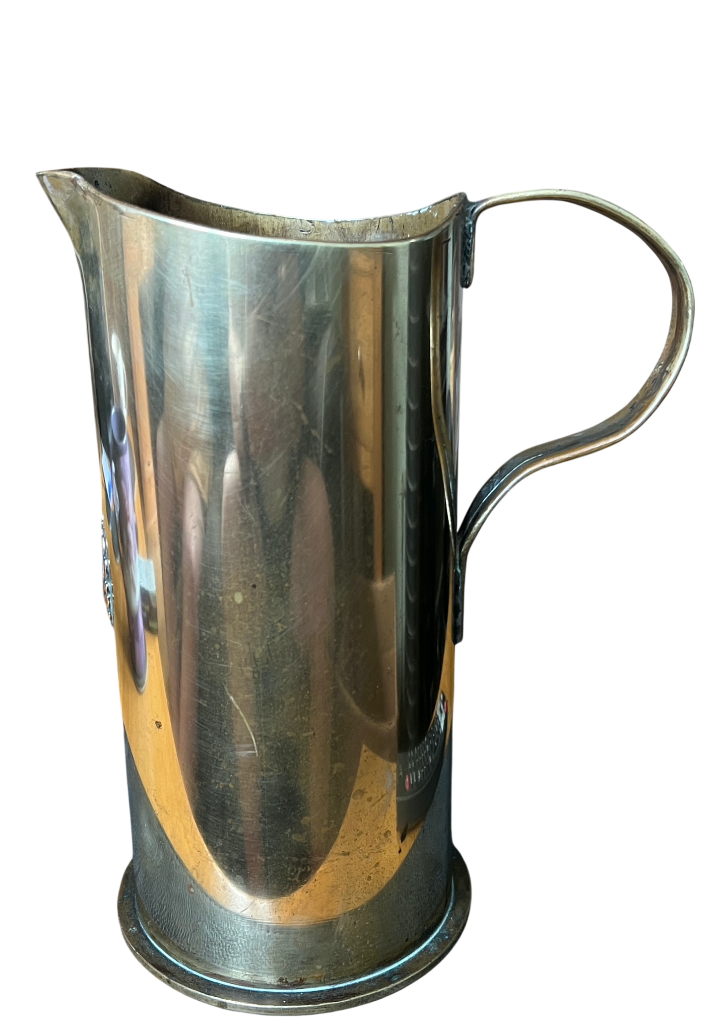 Large WW1 German 10.5cm leFH 16 Trench Art Jug/Pitcher with Royal Flying Corps (RFC) Badge