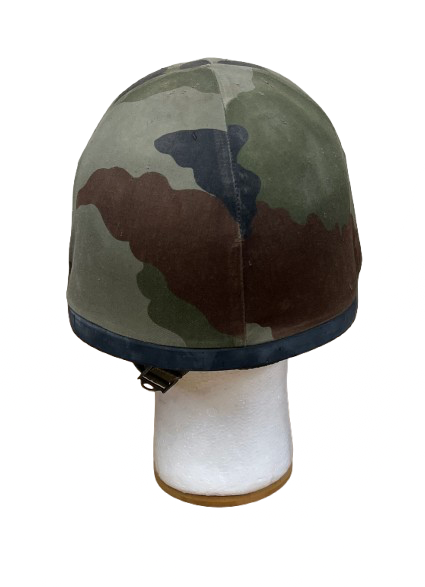 Cold War Era 1986 French Army M78 F1 Steel Combat Helmet - Complete with CCE Camo Cover