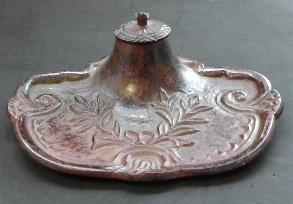 Antique Iron Inkwell