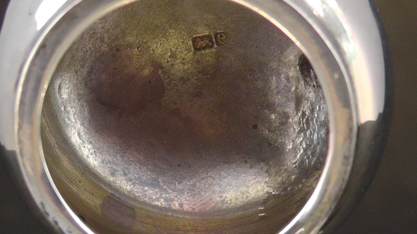 Solid Silver Topped Inkwell dates 1902