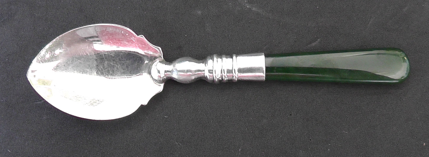 Silver and Jadite Preserve Spoon - dates 1927