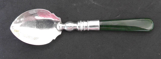 Silver and Jadite Preserve Spoon - dates 1927