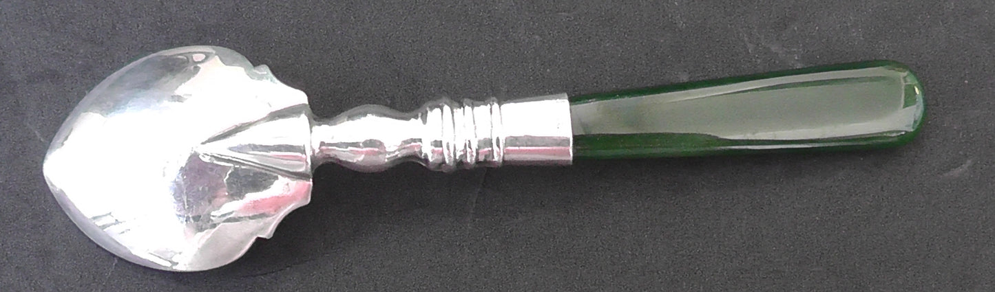 Silver and Jadite Preserve Spoon - dates 1927