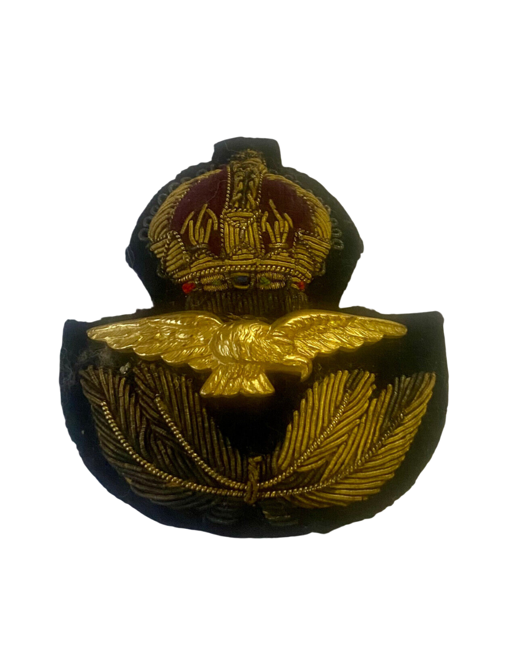 Royal Air Force (R.A.F.) Officer's Bullion Cap Badge - King's Crown