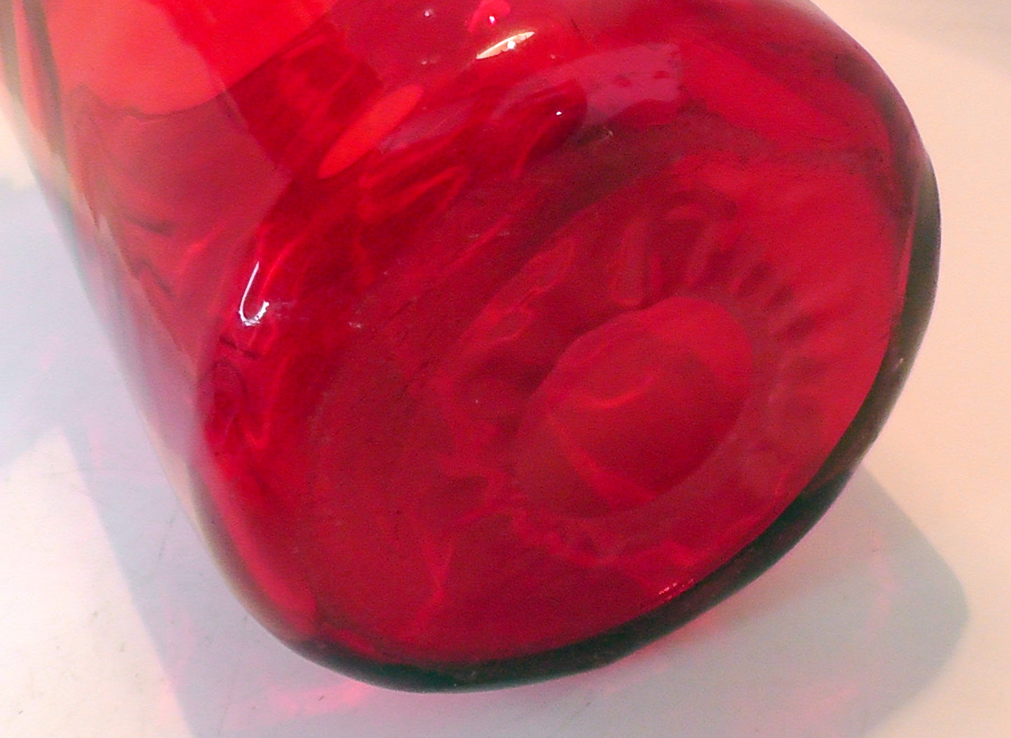 Whitefriars Vase #8473 Wave Ribbed - Ruby - 8 Inches /20cm Tall