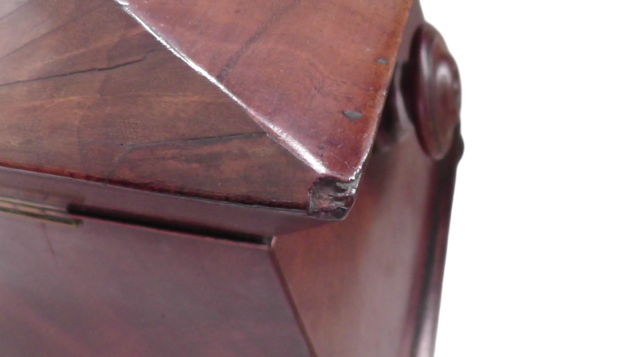 Georgian/Early Victorian Mahogany Sarcophagus Tea Caddy
