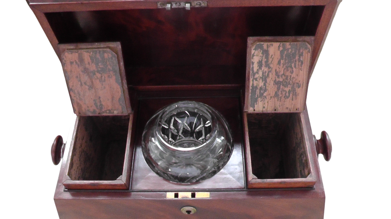 Georgian/Early Victorian Mahogany Sarcophagus Tea Caddy