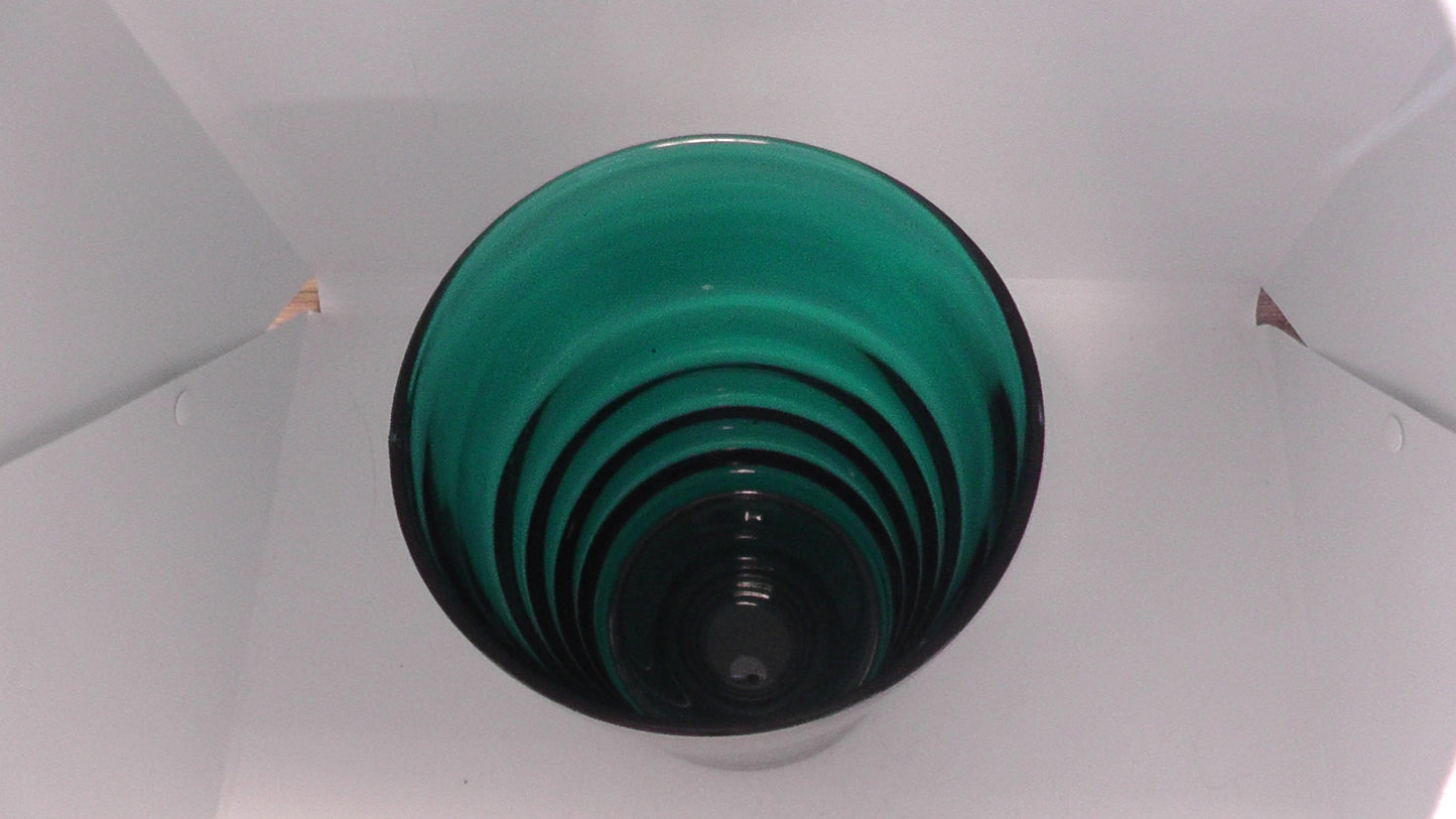 Whitefriars Ribbed Emerald Green Vase #9094