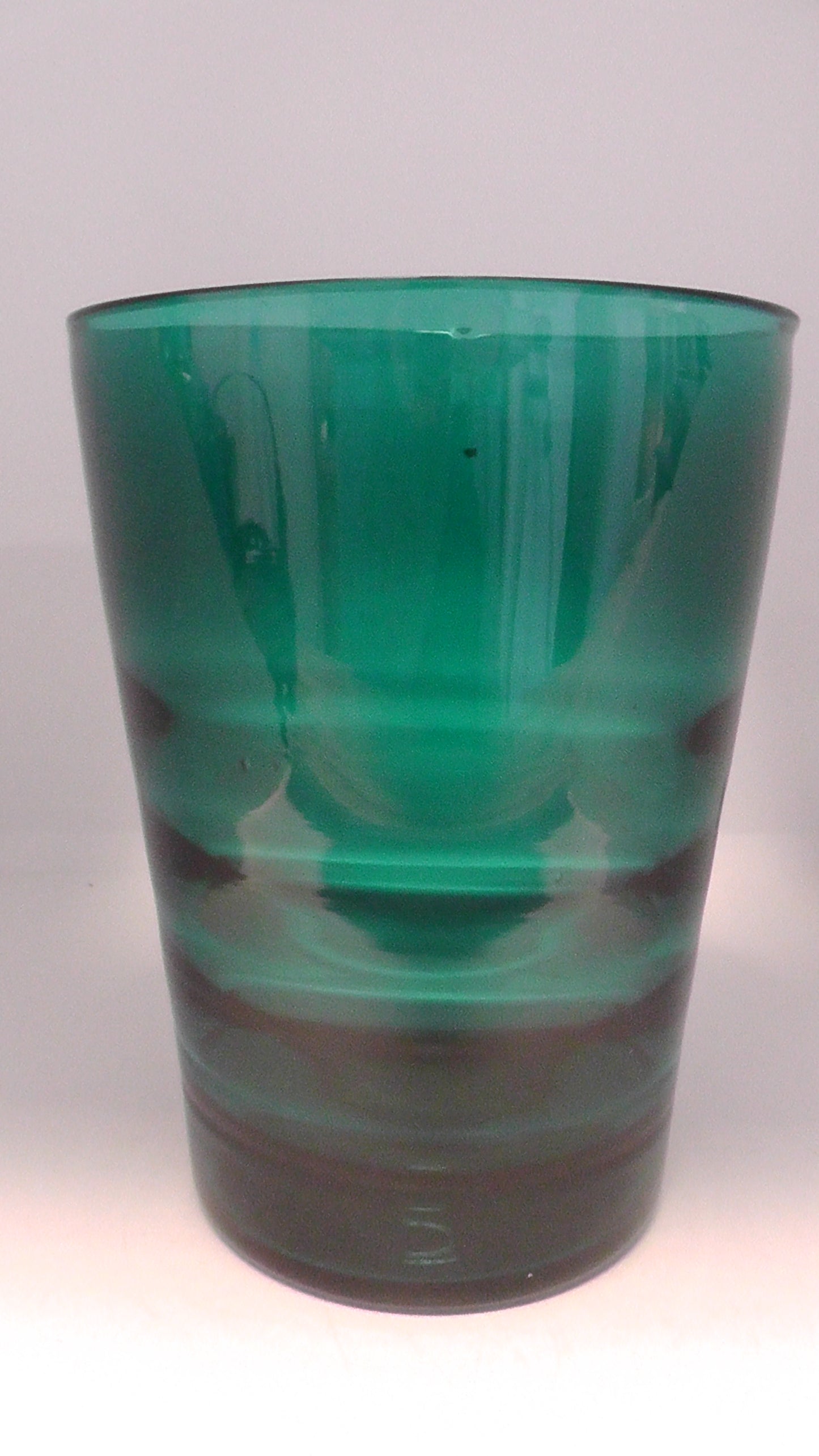 Whitefriars Ribbed Emerald Green Vase #9094