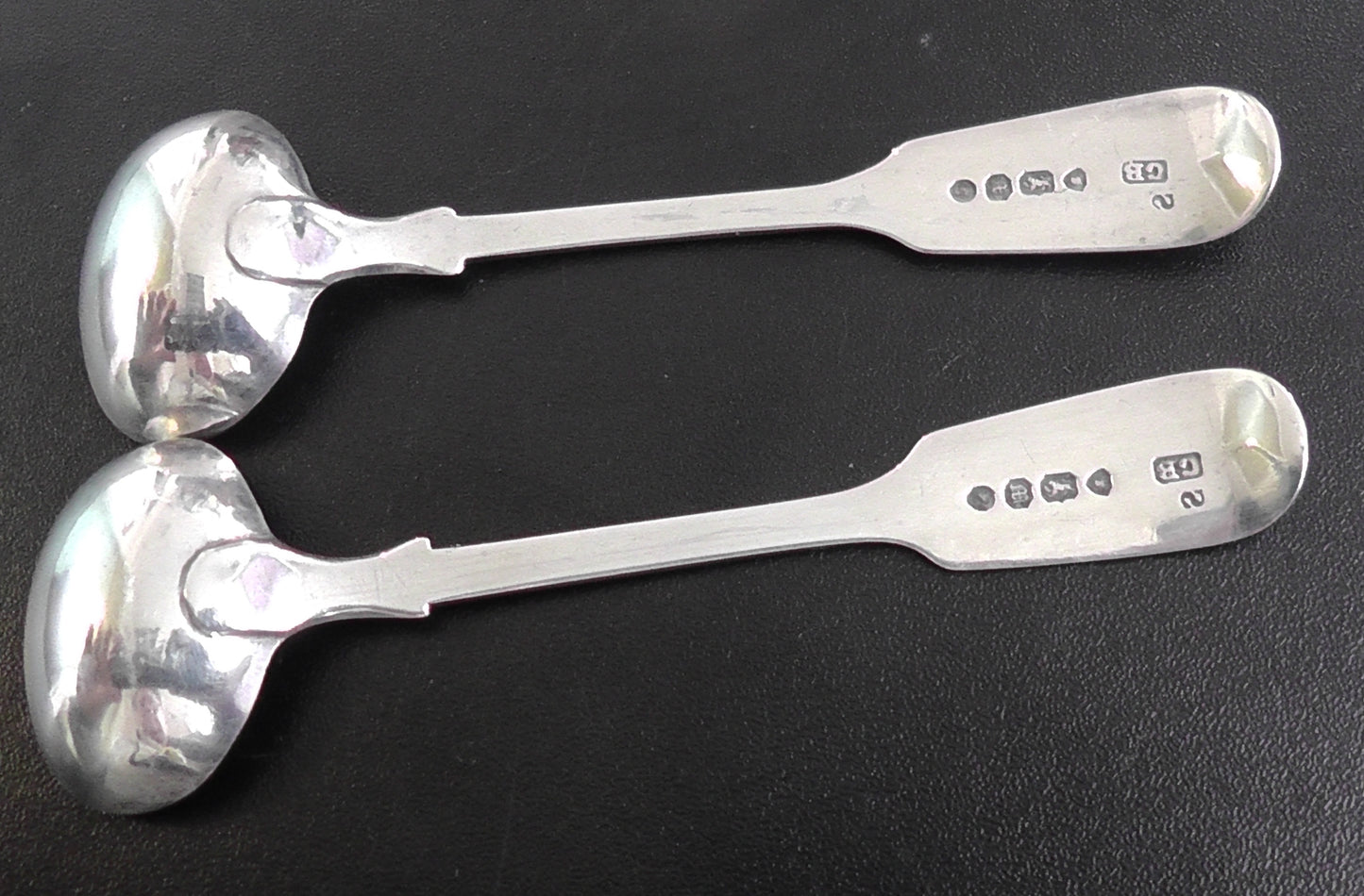 Share Early Victorian Pair of Mustard Spoons by Charles Boynton 1847
