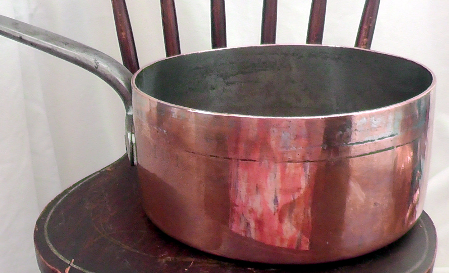 Fantastic Antique Large Copper Saucepan and Lid by Adams & Sons