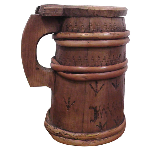 Antique Scandinavian Folk Art Lidded Staved Wooden Flour/Sugar Firkin/Storage Jug