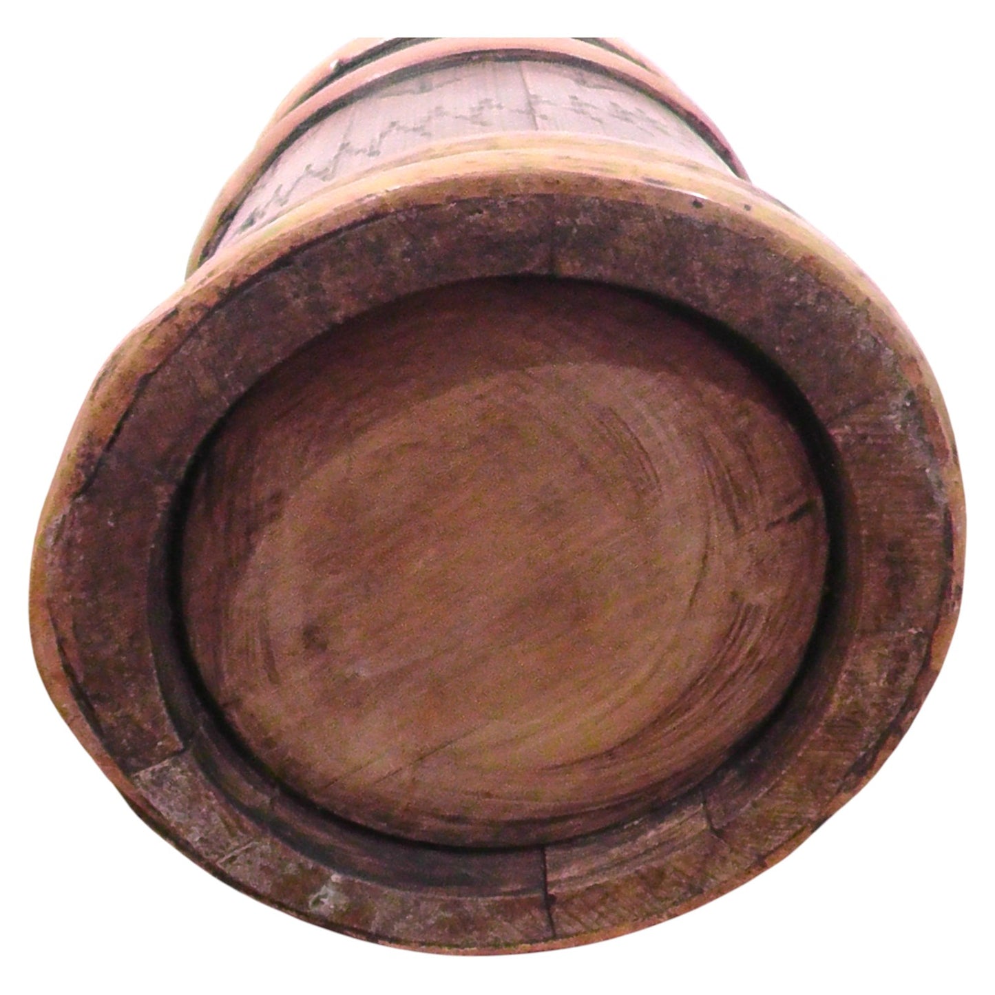 Antique Scandinavian Folk Art Lidded Staved Wooden Flour/Sugar Firkin/Storage Jug