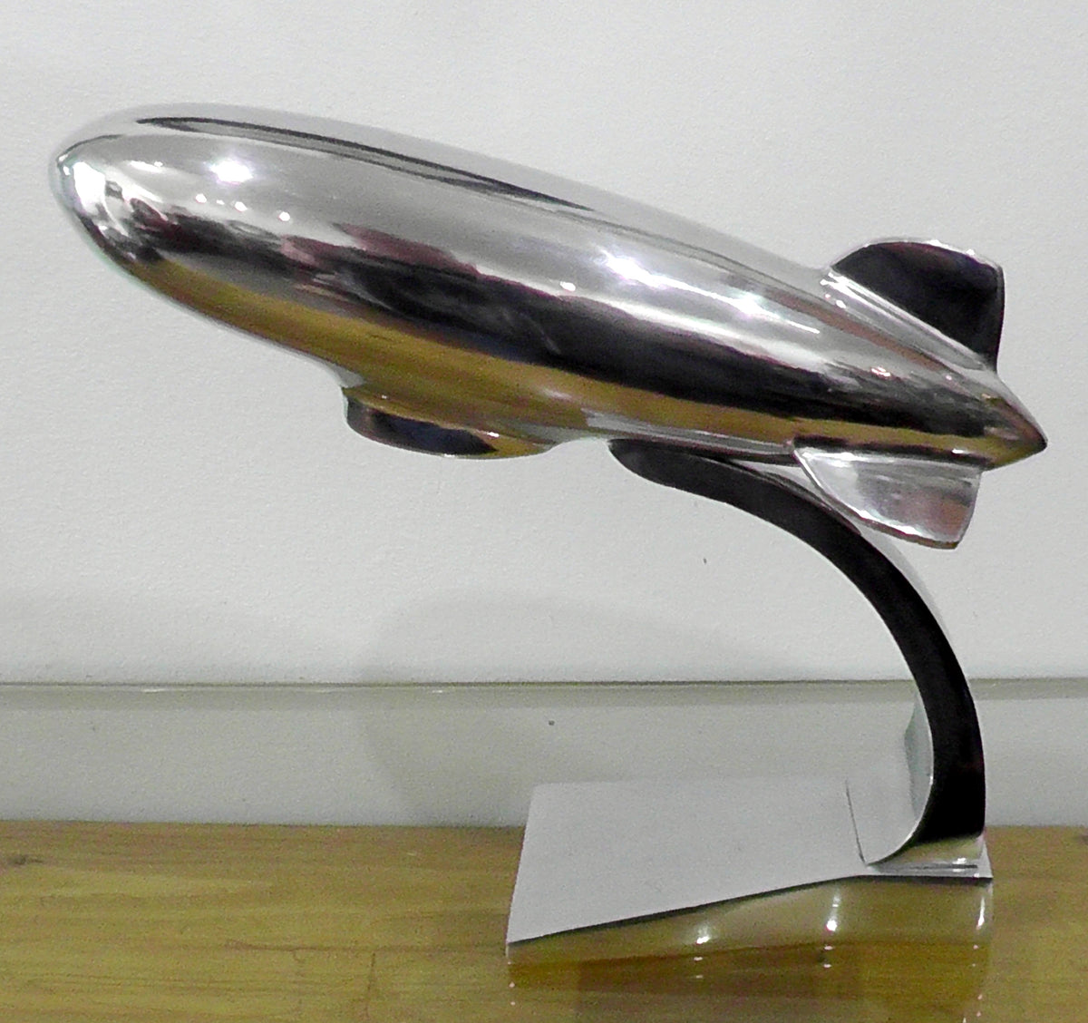 Large Vintage Chrome/Aluminium? Zeppelin Desk Figure