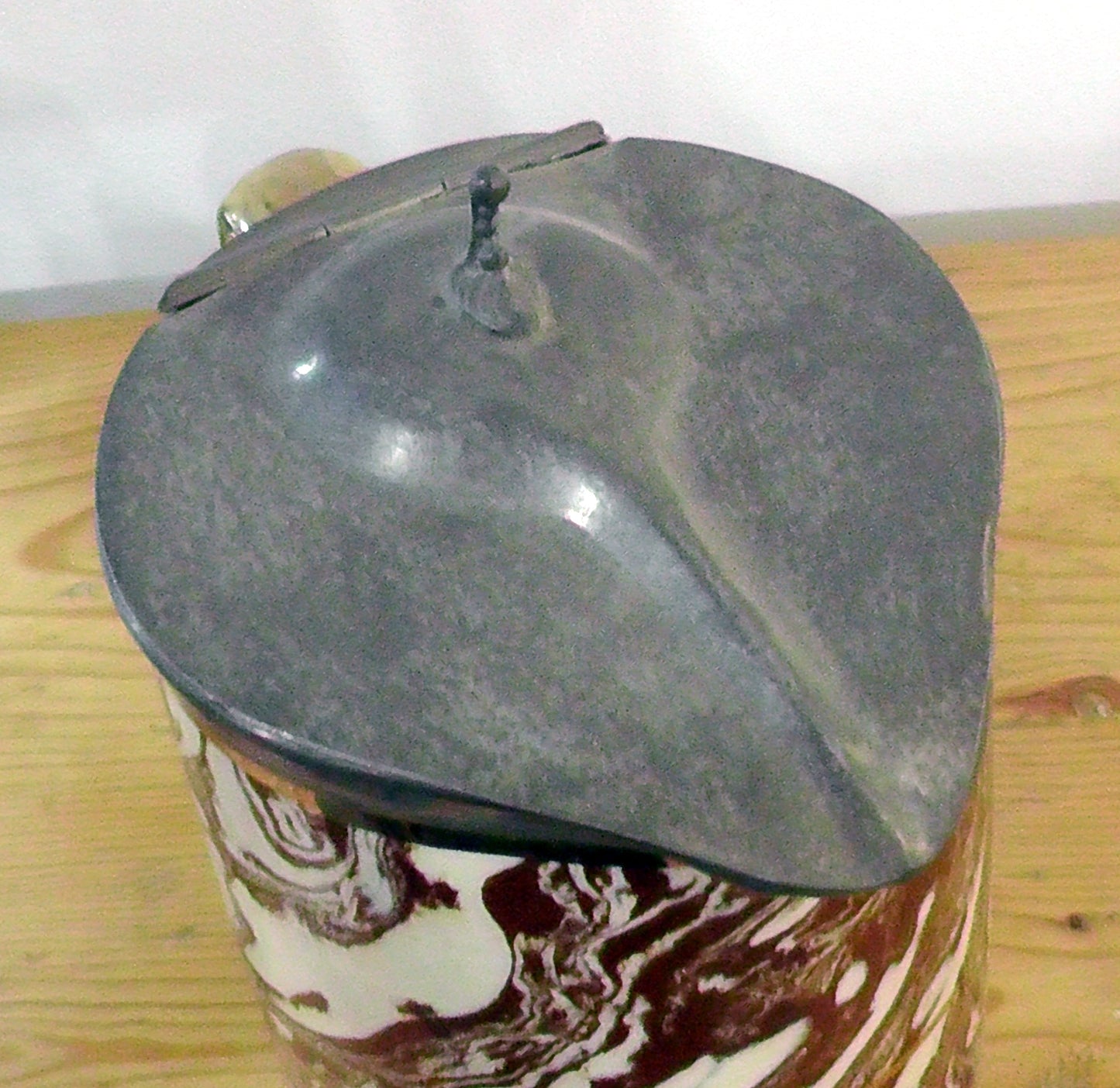 Antique Agate Ware Jug with Metal Lid