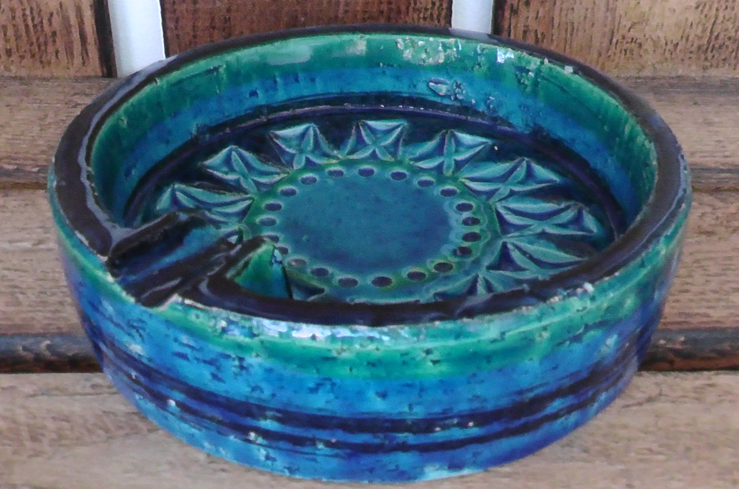 Vintage Mid-Century Bitossi Blue Rimini Ashtray
