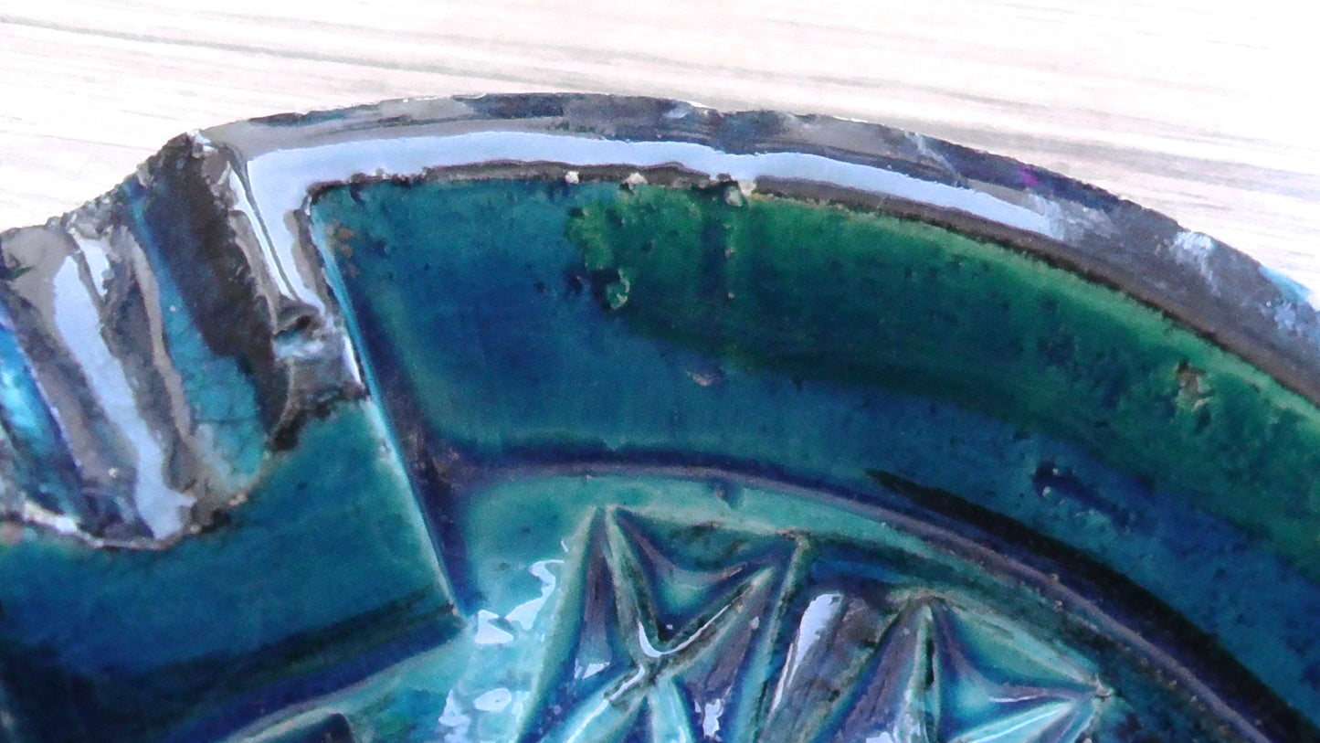 Vintage Mid-Century Bitossi Blue Rimini Ashtray