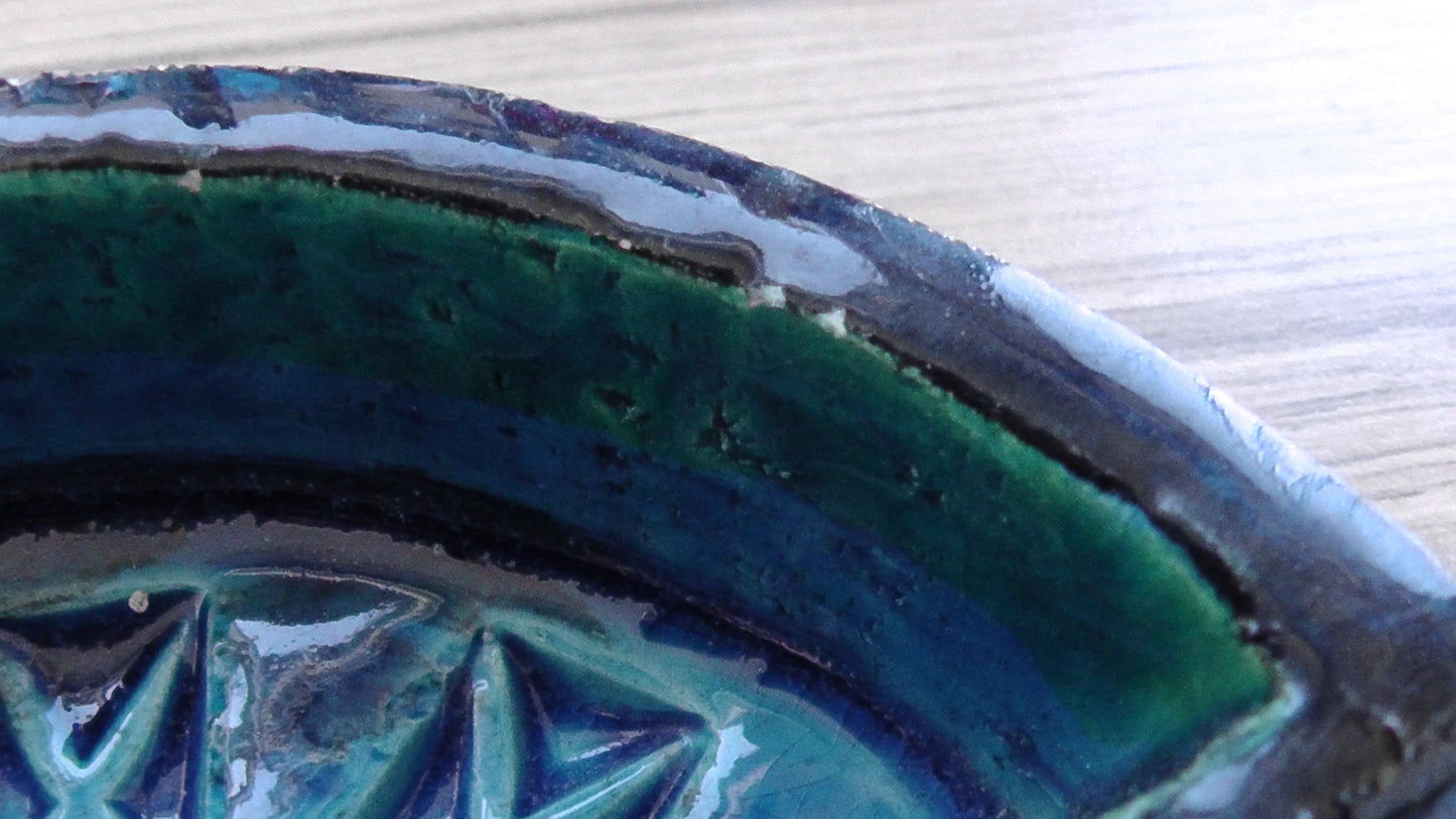 Vintage Mid-Century Bitossi Blue Rimini Ashtray