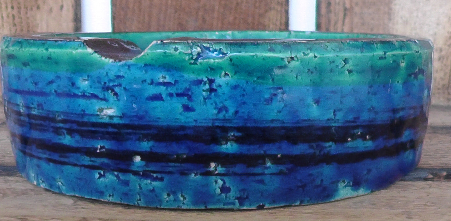 Vintage Mid-Century Bitossi Blue Rimini Ashtray